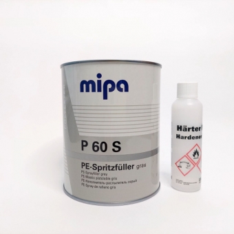 MIPA P60S PE-Spritzfuller Шпатлёвка жидкая распыляемая серая 1л/1.5кг
